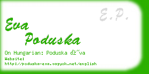 eva poduska business card